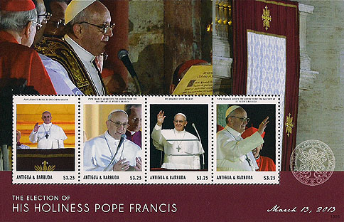 Pope Francis on Antigua Scott 3216