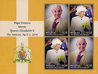 Pope Francis on Bequia sheet