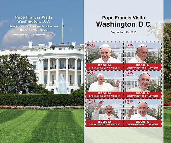 Pope Francis on a Bequia sheet