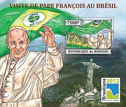 Pope Francis on Burundi Scott 1425