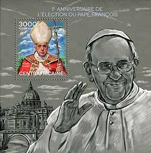 Pope Francis on Central Africa sheet