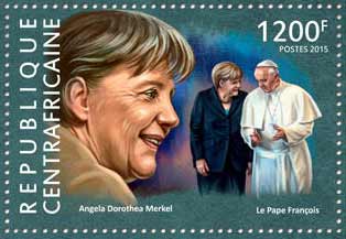 Pope Francis on a Central African stamp
