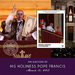 Pope Francis on Grenadines Scott 2837