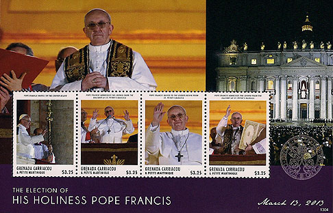 Pope Francis on Grenadines Scott 2836