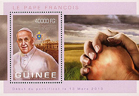 Pope Francis on a Guinea sheet