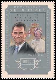 Pope Francis on a Guinea stamp