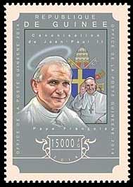 Pope Francis on Guinea stamp