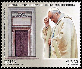 Pope Francis on an Italian stamp, Scott 3358