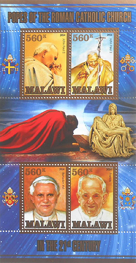 Pope Francis on Malawi sheet