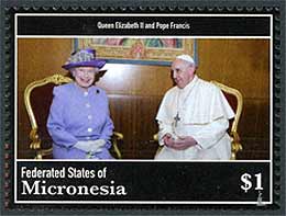 Pope Francis on a Micronesia stamp, Scott 1159d