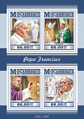 Pope Francis on a Mozambique sheet