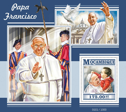 Pope Francis on a Mozambique sheet