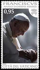 Pope Francis on a Vatican stamp