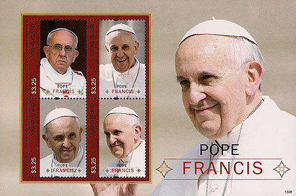 Pope Francis on a Young Island sheet