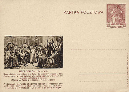 Father Piotr Skarga Paweski, SJ on Polish postal card