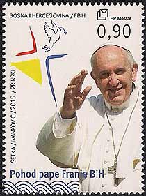 Pope Francis on Bosnia & Herzegovina Scott 321
