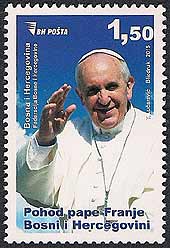 Pope Francis on Bosnia & Herzegovina Scott 739
