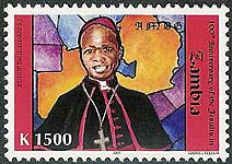 Bishop Paul Lungu, SJ on Zambia Scott 1063