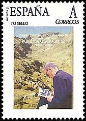 Father Tomás Morales, SJ on a Spanish personalized stamp