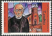 Father Joseph Moreau, SJ on Zambia Scott 1065